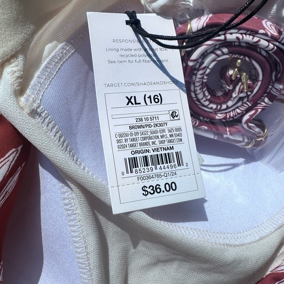 Shade & Shore One Piece Swimsuit - strapless NWT - Picture 5 of 6